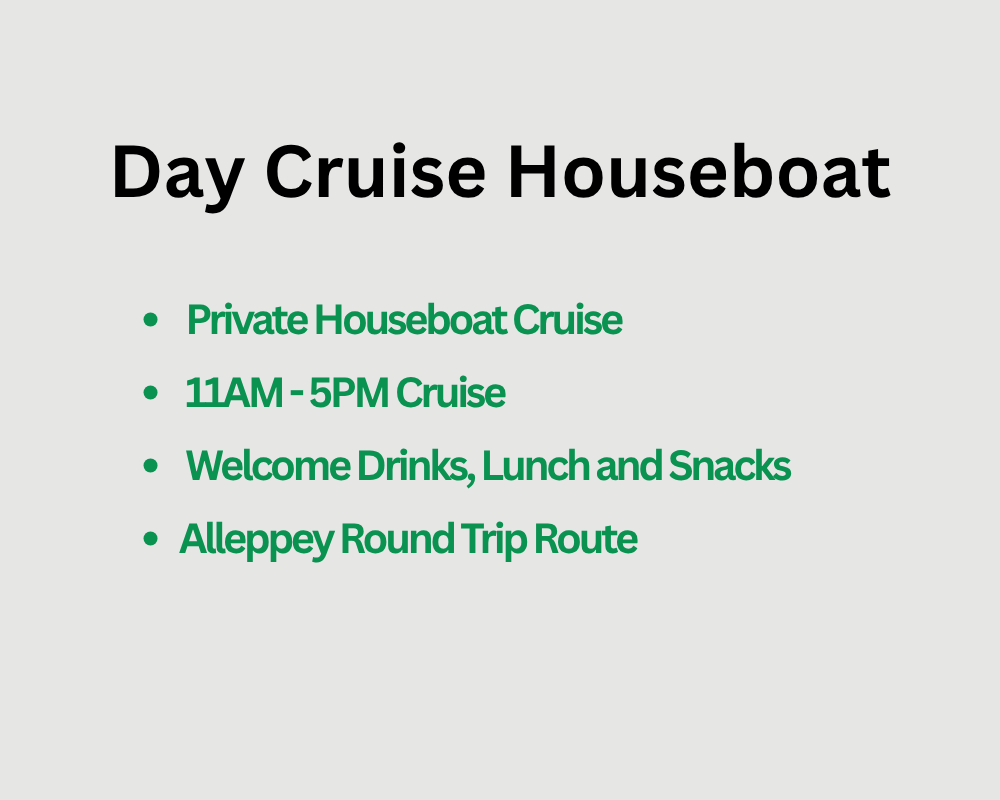 Day Cruise Houseboat Package in Alleppey